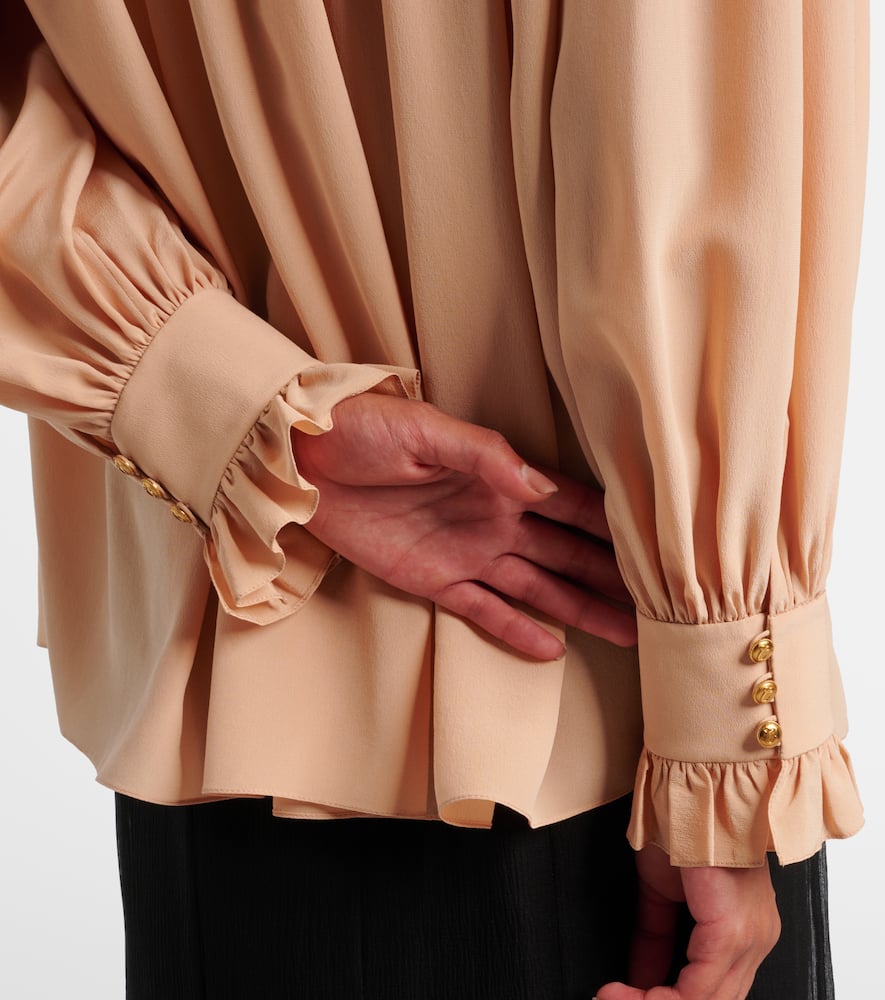 Chloé Ruffled tie-neck silk blouse