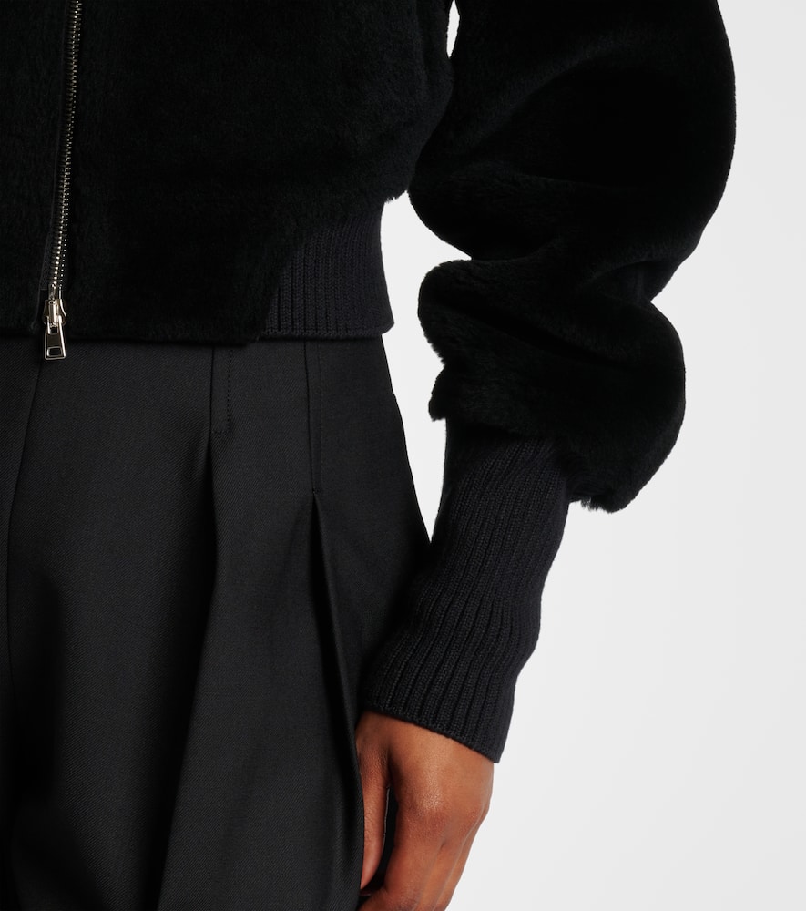 Shearling bomber jacket