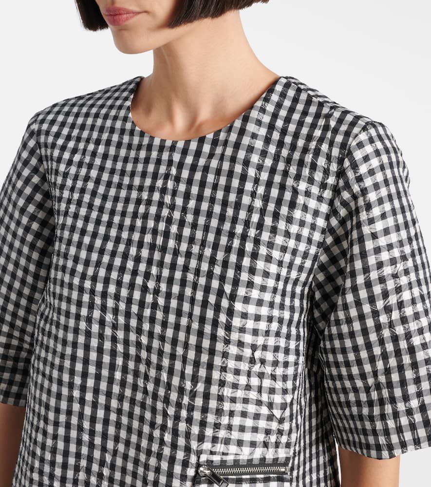 Gingham ruffled minidress