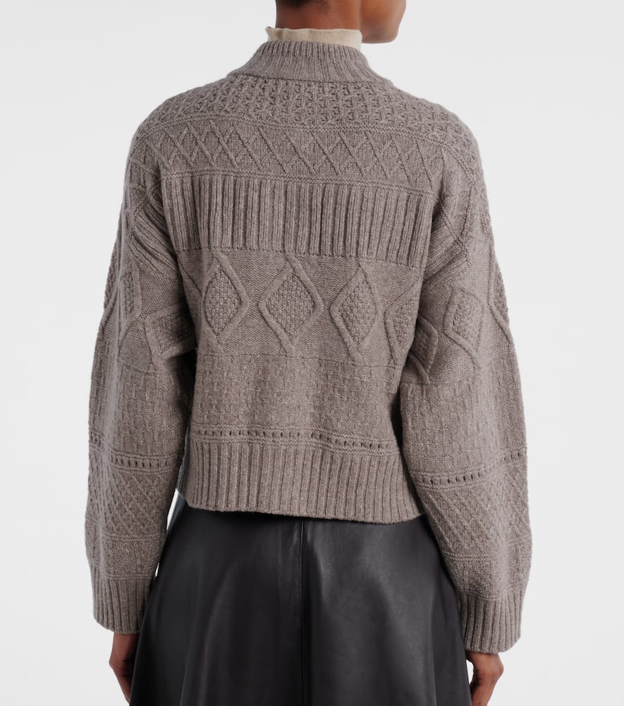 Amory cable-knit wool-blend cardigan