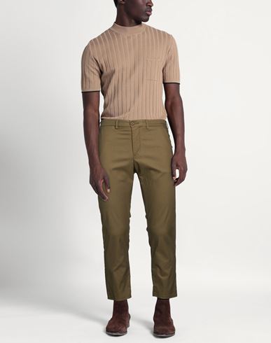 Man Pants Military green Size 32 Cotton, Nylon, Elastane