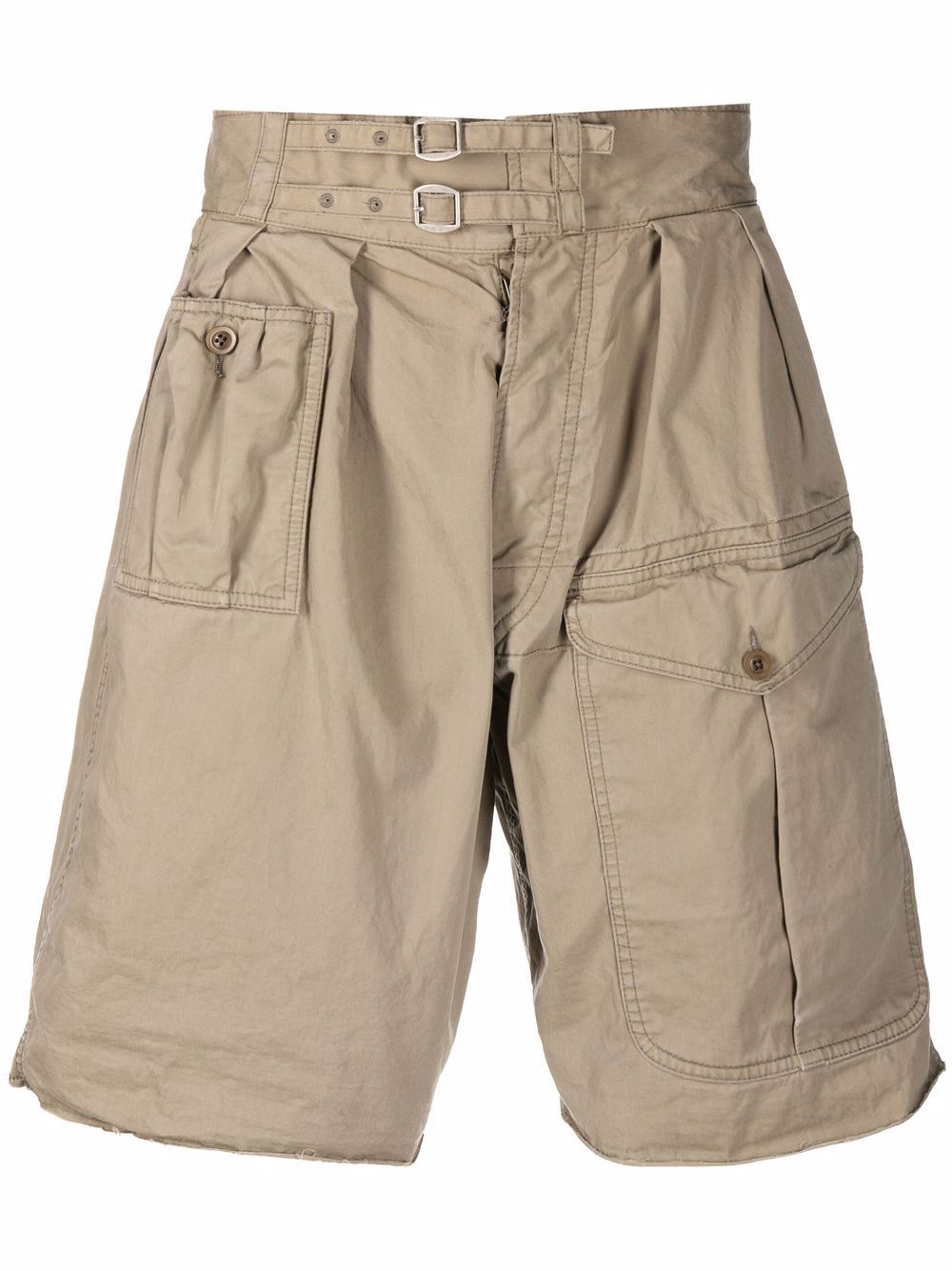 High-rise cargo shorts - Brown