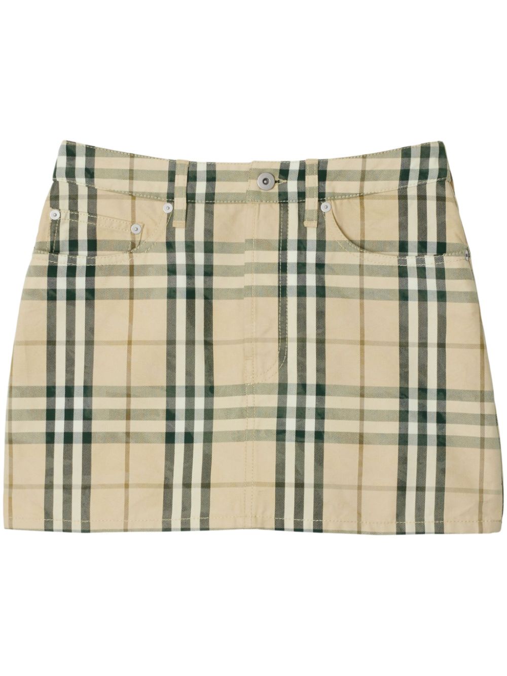 Check-pattern mini skirt - Neutrals