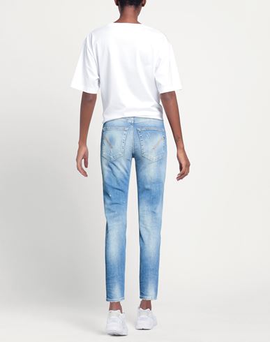 Woman Jeans Blue Size 24 Cotton, Elastane