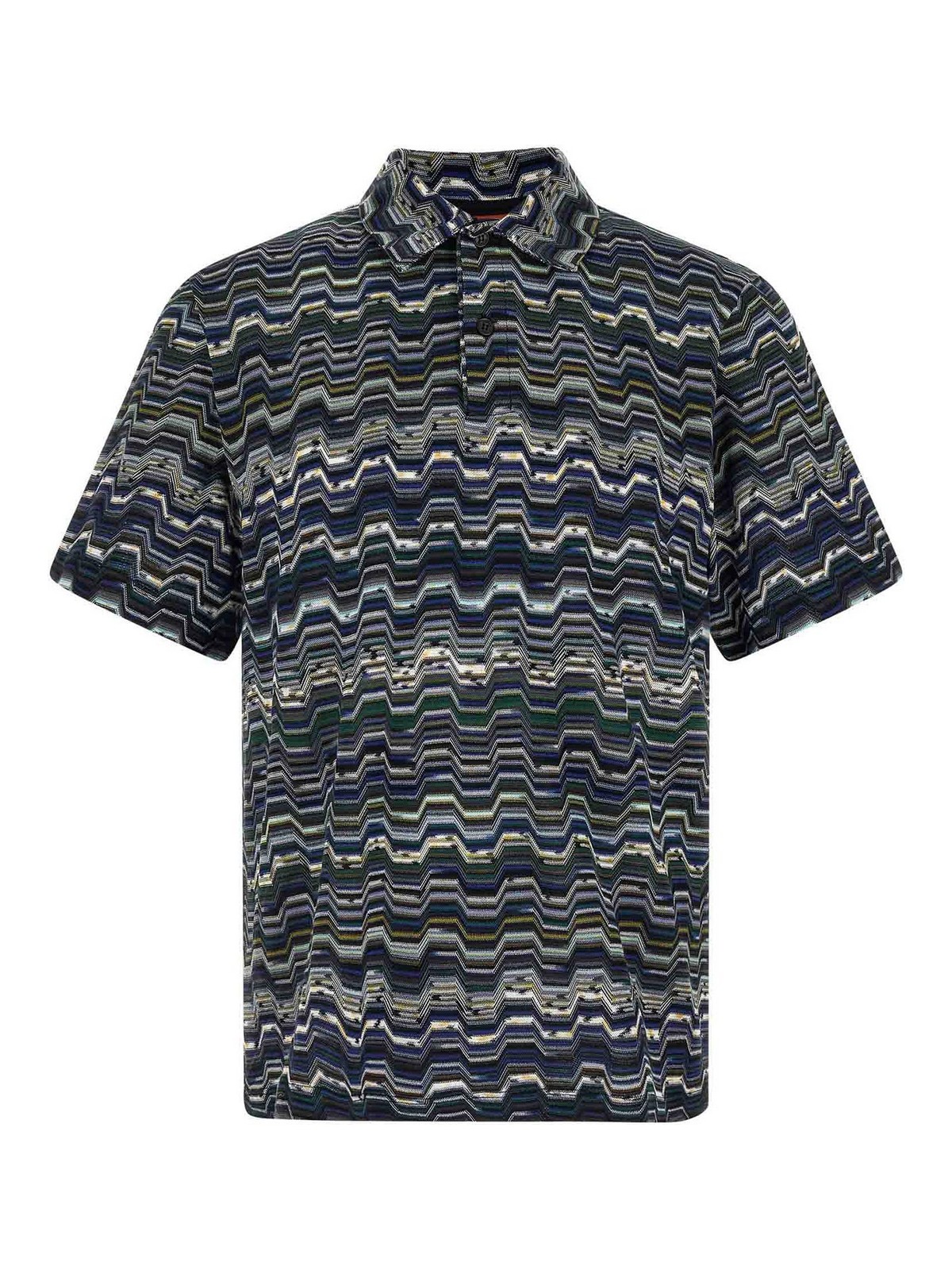 Zigzag Shirt Polo Blue