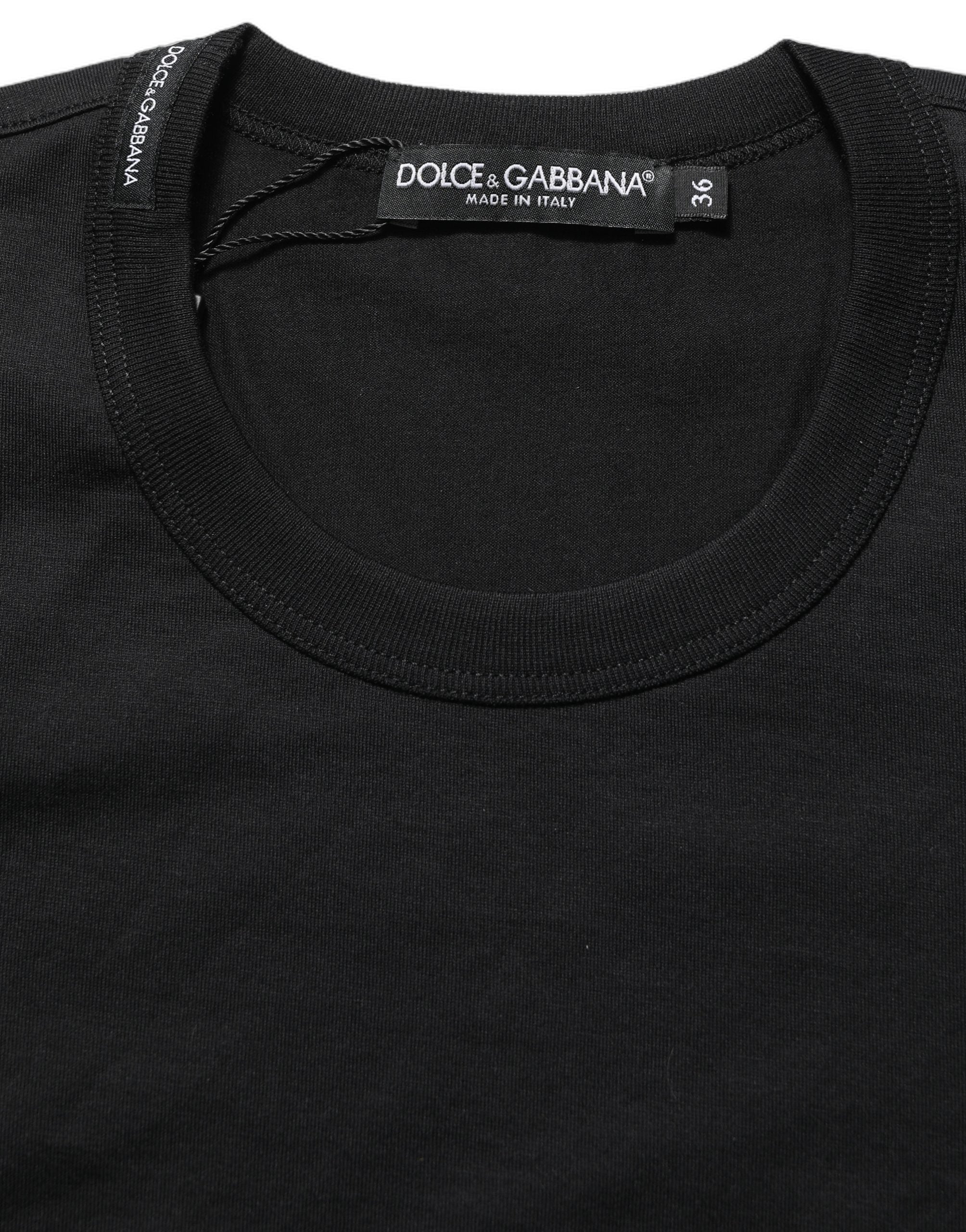 Crew Neck Cotton T-Shirt — Black
