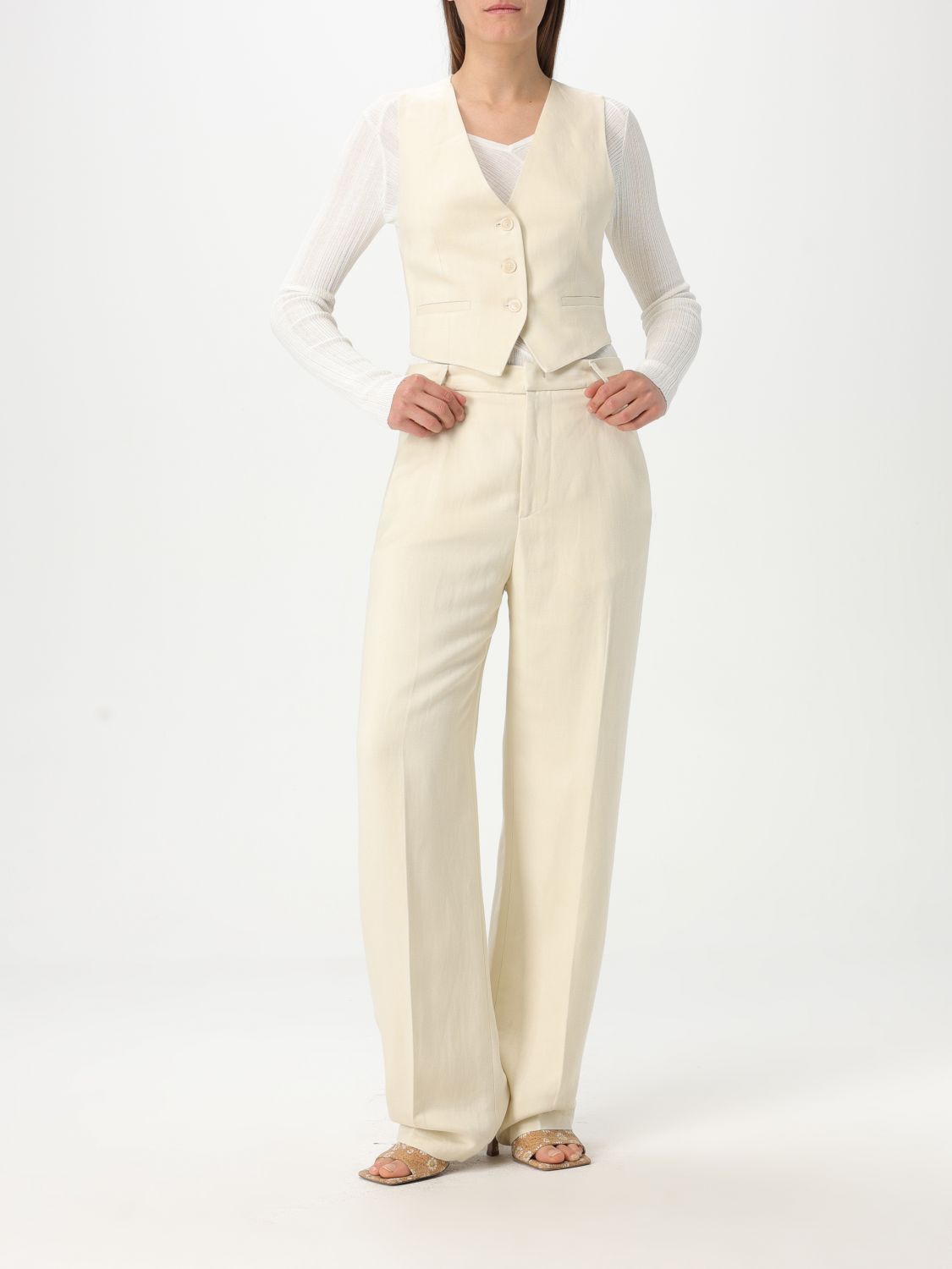 Jeans Woman color Yellow Cream
