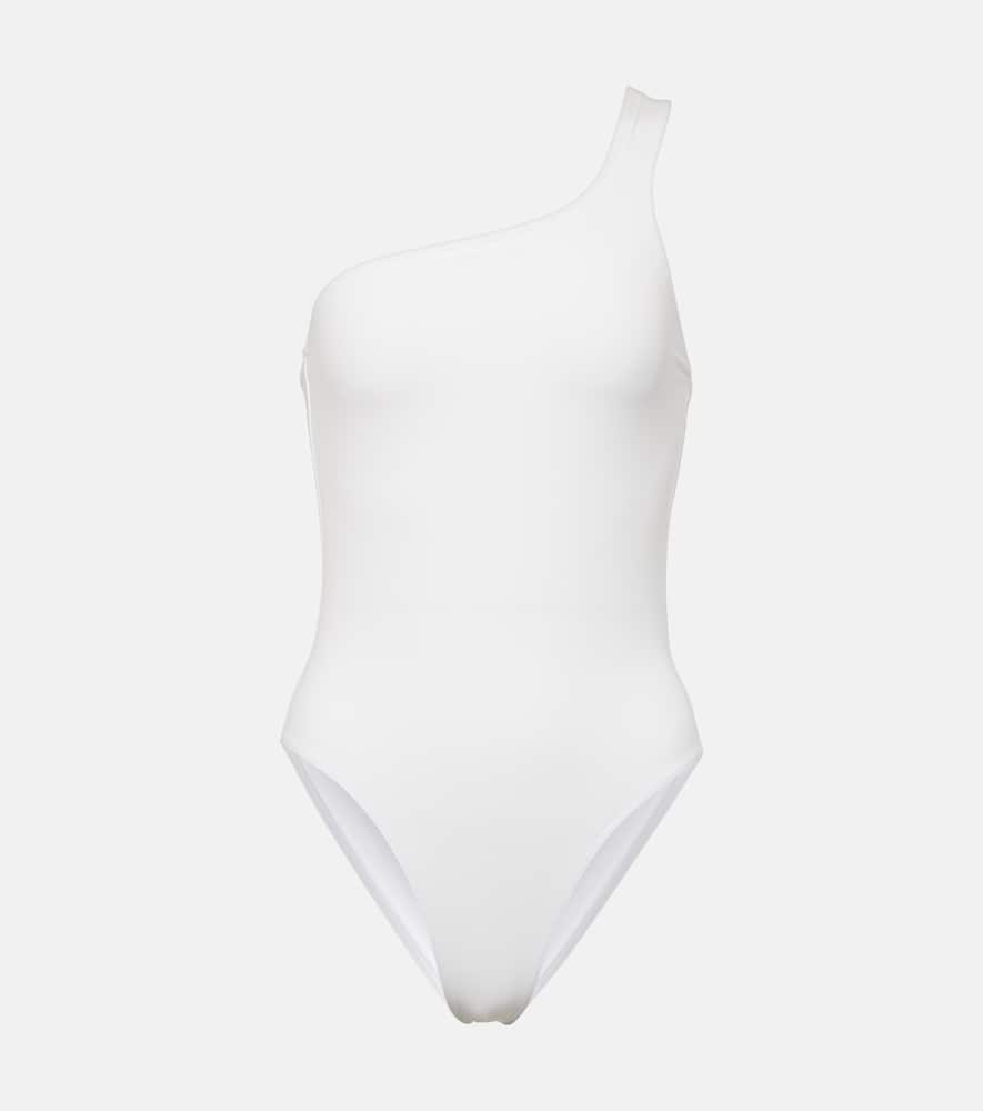 Sage cutout one-shoulder swimsuit