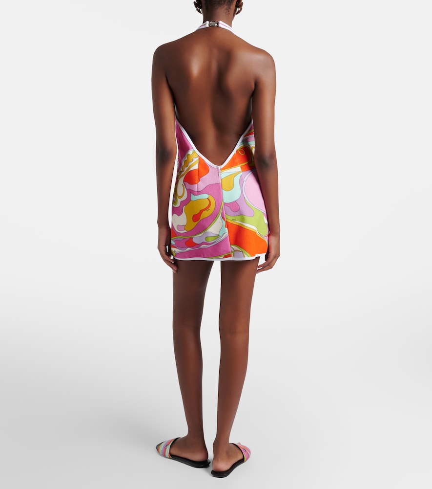 Orchidee cotton-blend terry minidress
