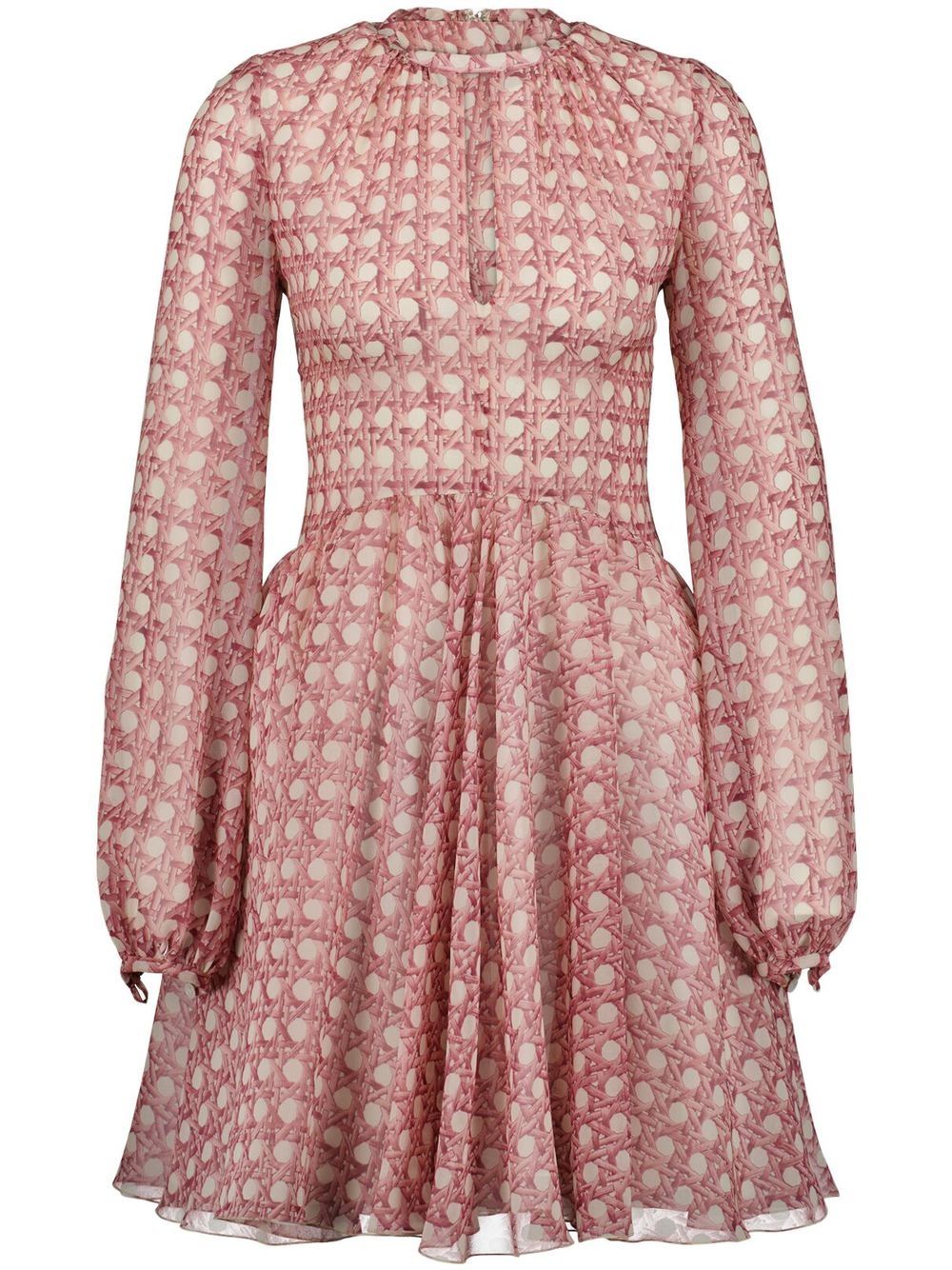 Polka-dot flared minidress - Pink