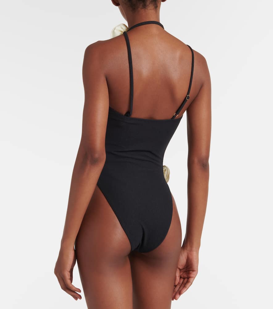 Floral-appliqué swimsuit