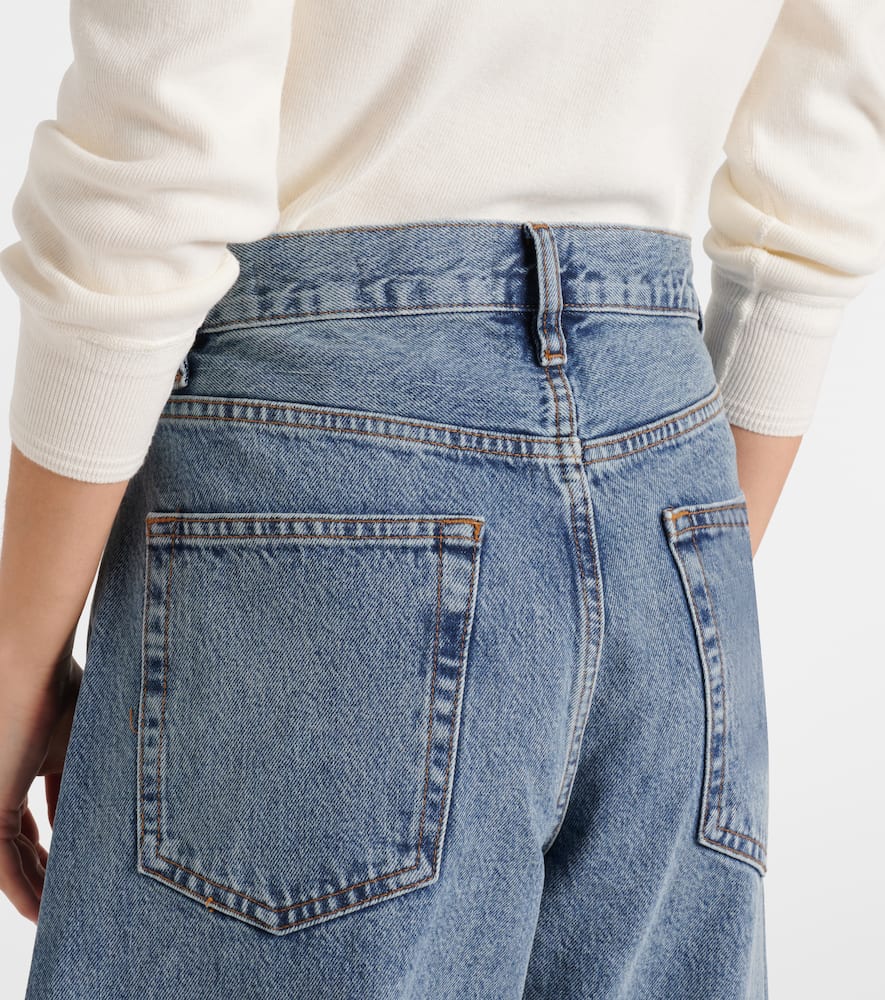 Bubble Crop high-rise barrel-leg jeans