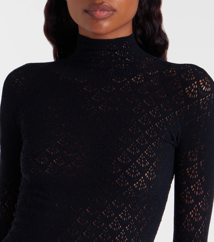 Knitted semi-sheer minidress