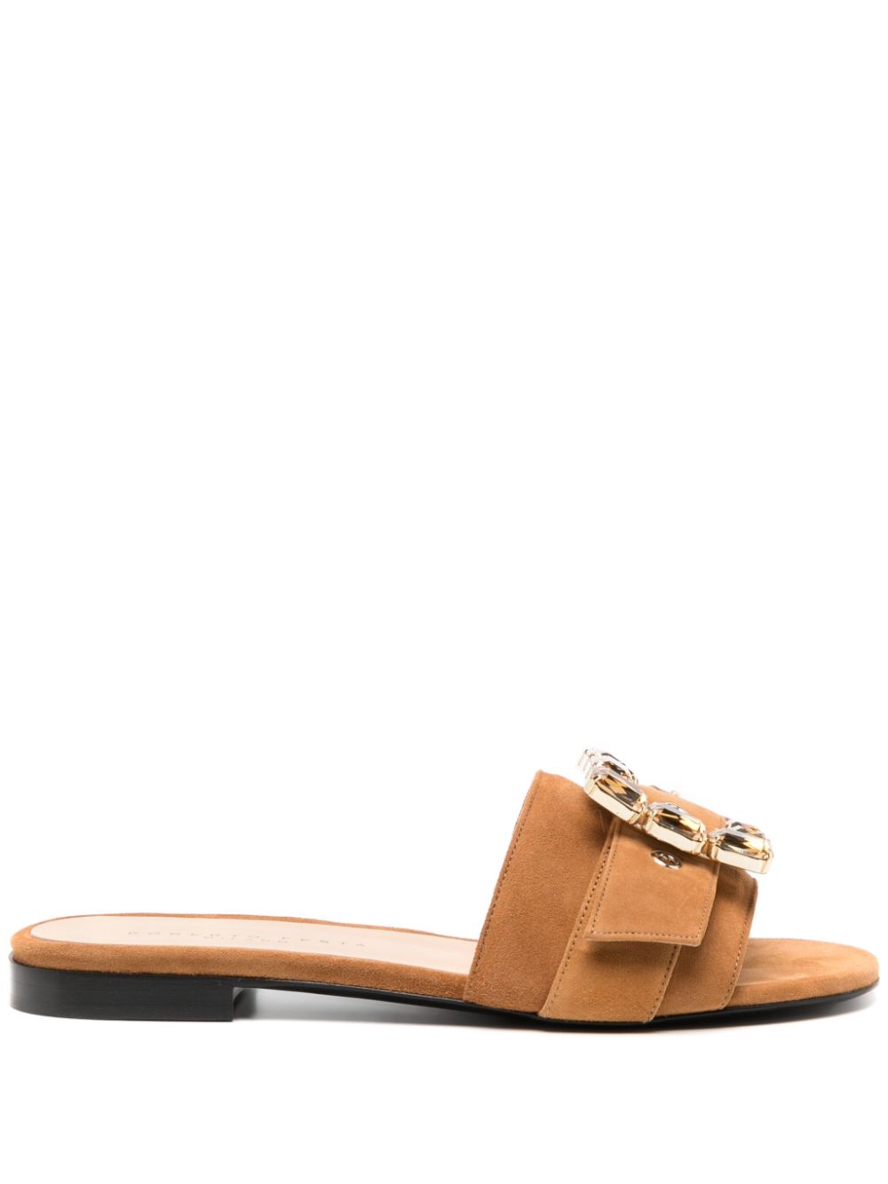 Fade Jeweled suede slides - Brown