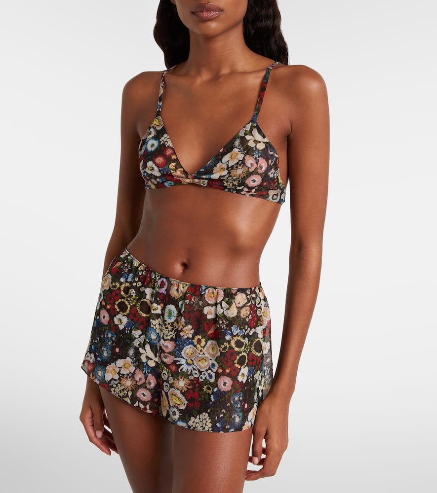 Talita floral silk bra top
