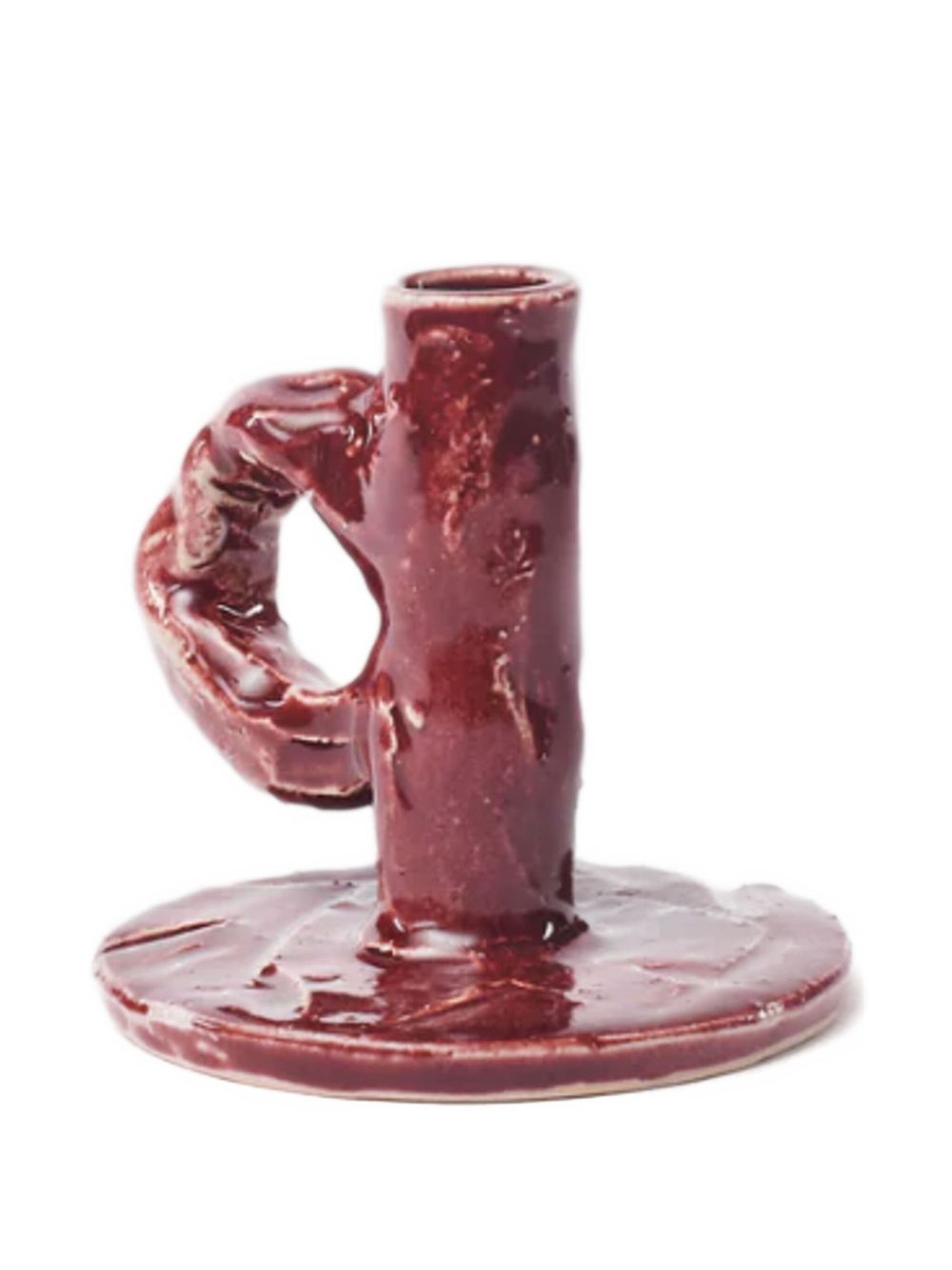 Studio sculpted candle holder - Red