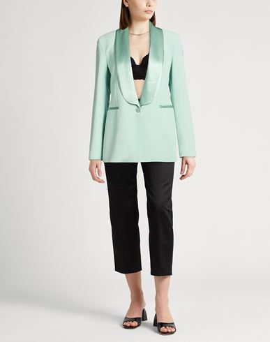 Woman Blazer Turquoise Size 4 Viscose, Elastane, Polyester