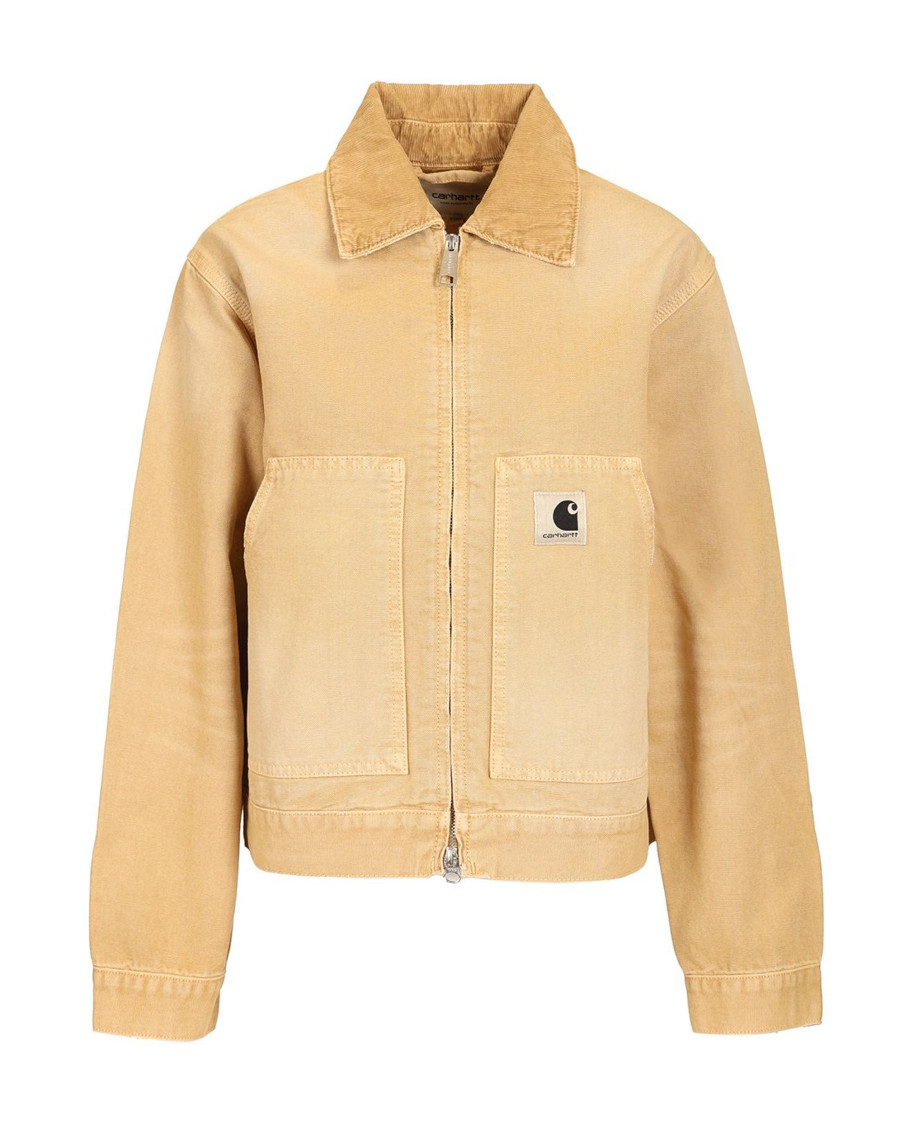 Tan Logo Shirt Collar Jacket