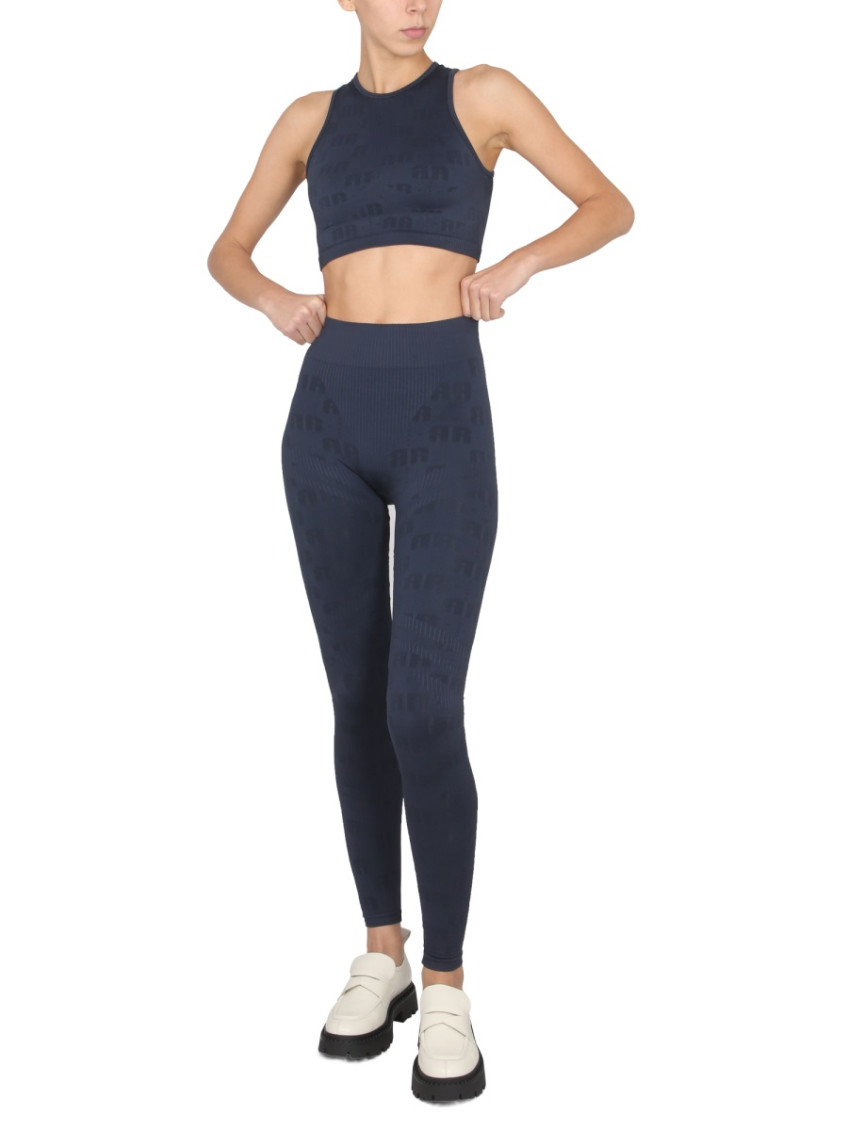 Navy Blue Logo Round Neck Top