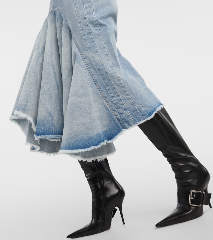 Denim midi skirt
