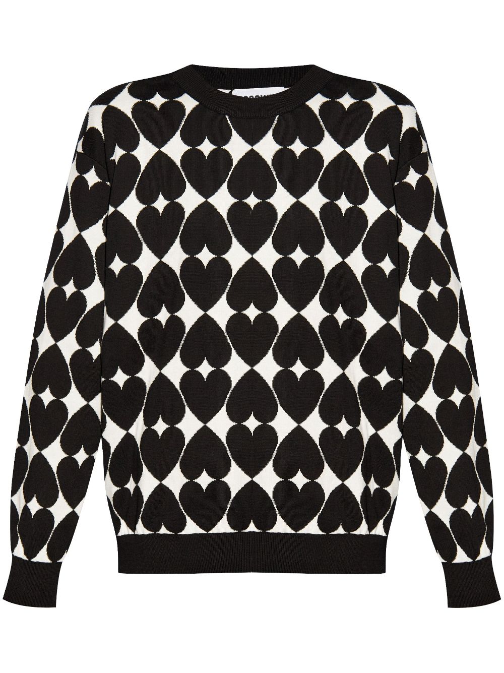 Intarsia-knit jumper - Black