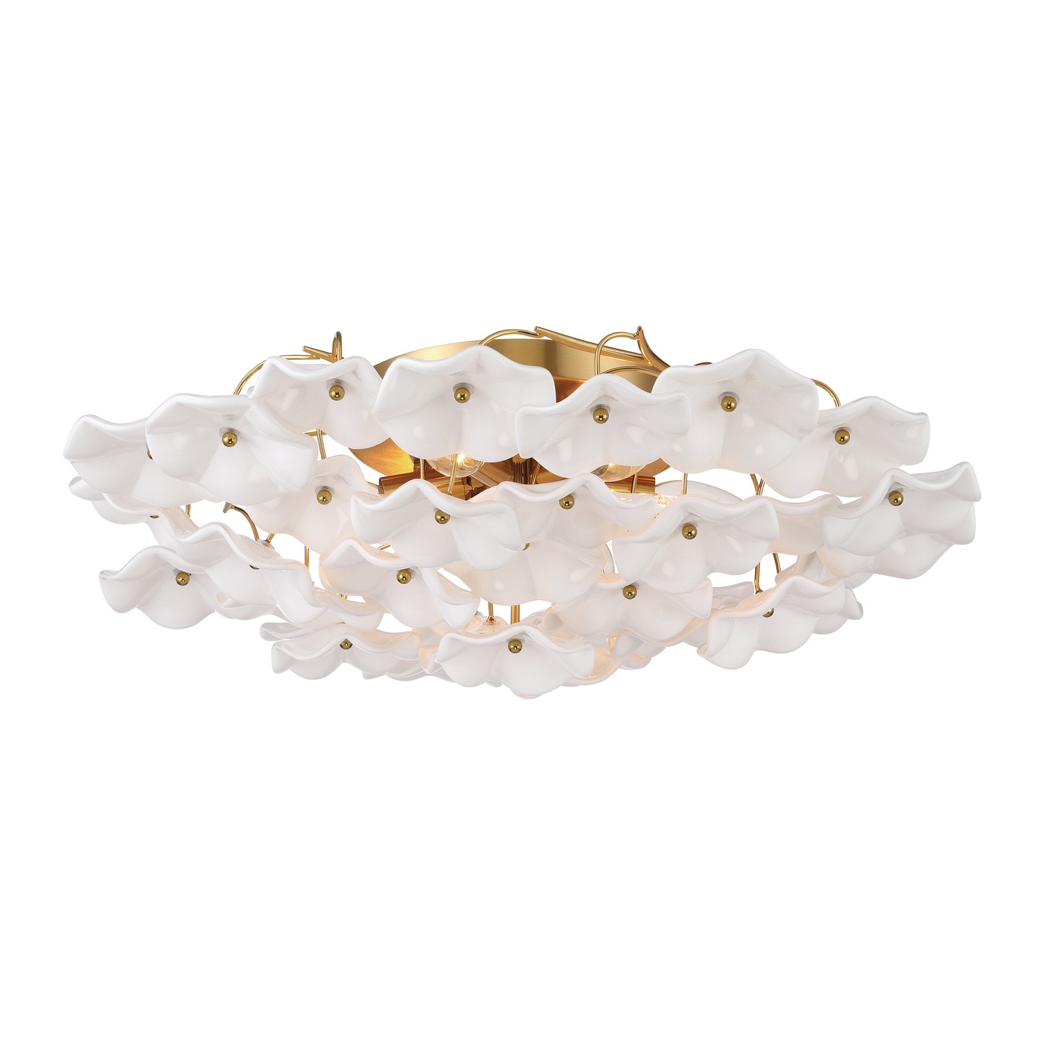 Aged Brass Semi Flush Mount from the Esme Collection