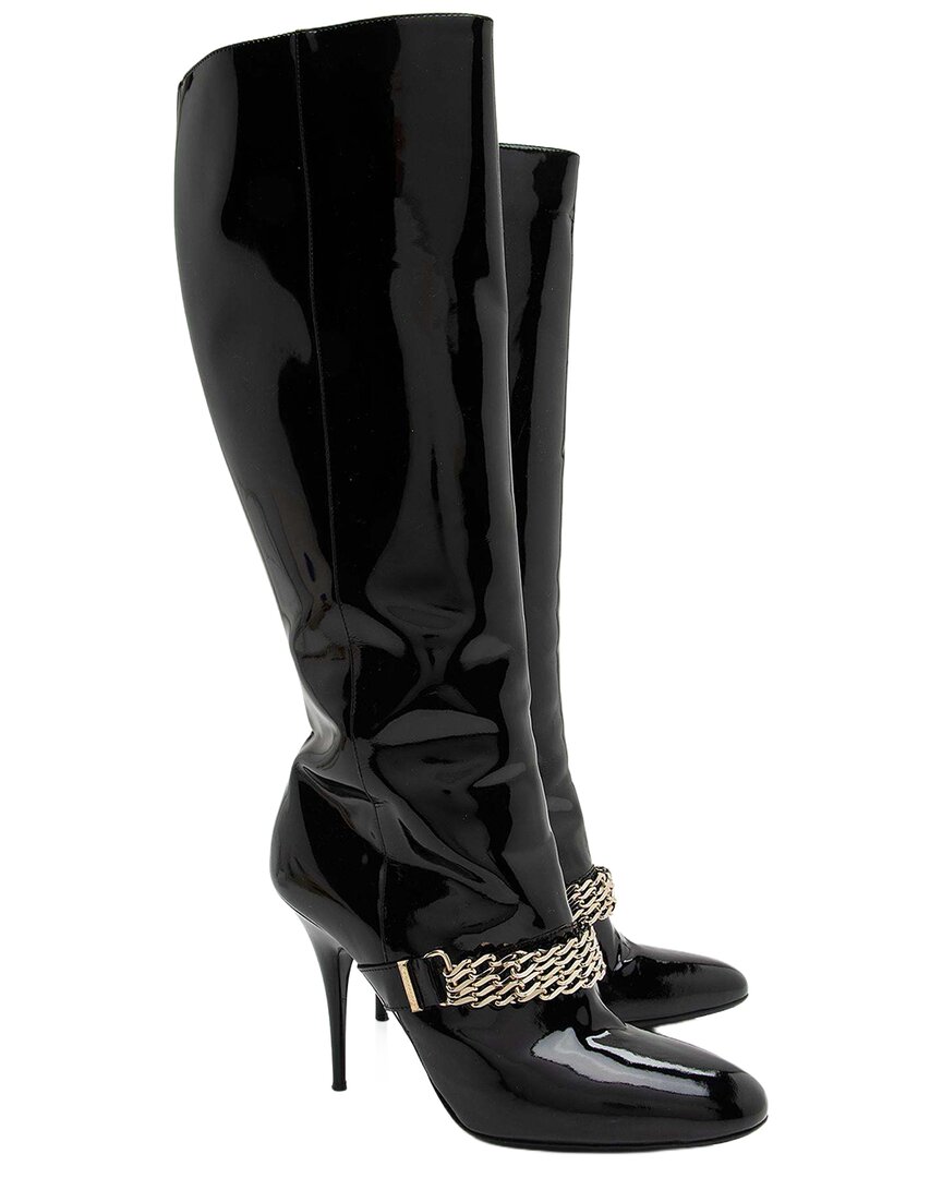 Women's Leather Chain Knee-High Boot (Authentic Pre-Loved)