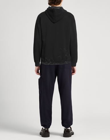 Man Sweatshirt Black Size L Cotton, Elastane
