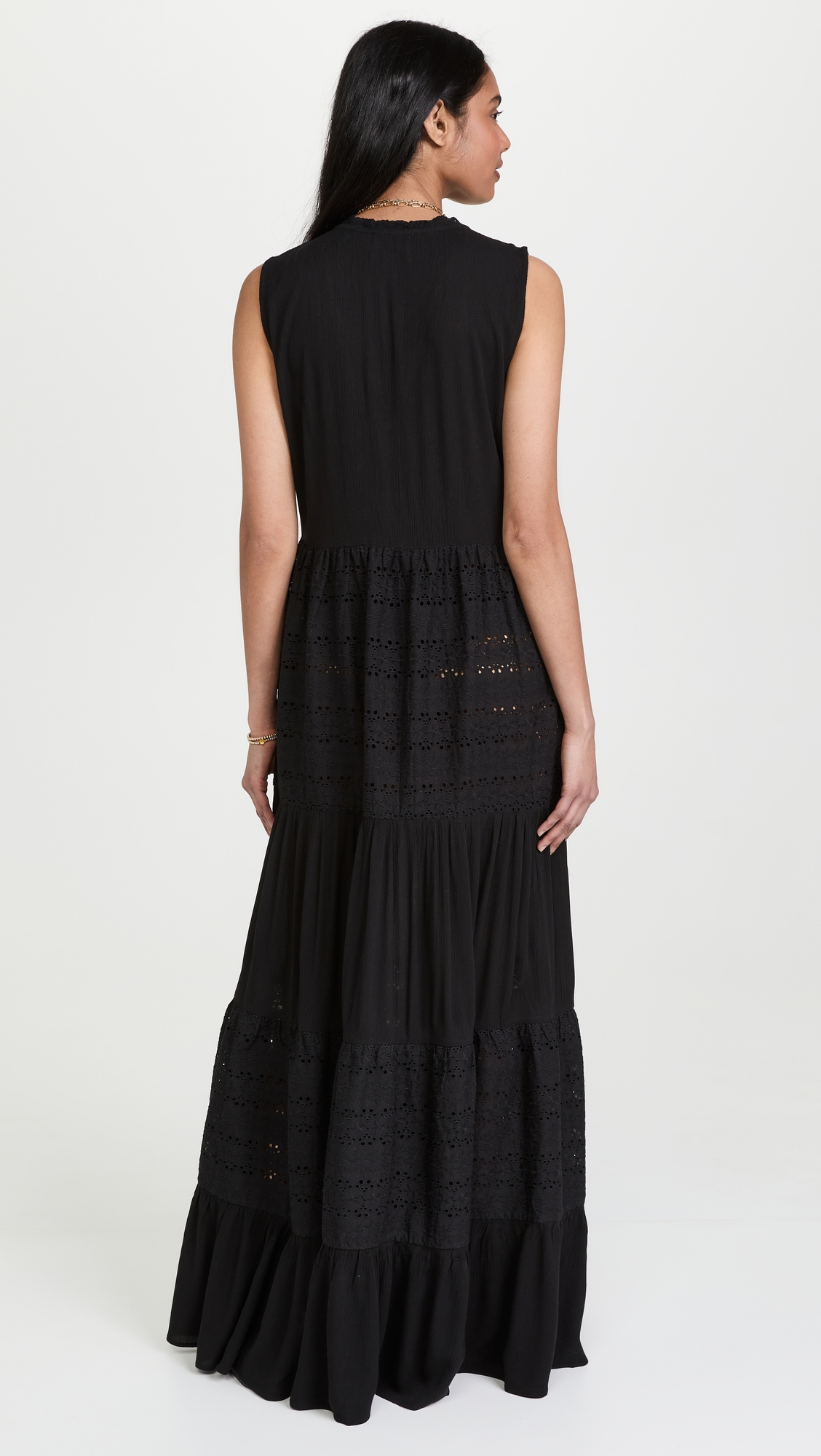 Eyelet Maxi Dress Black