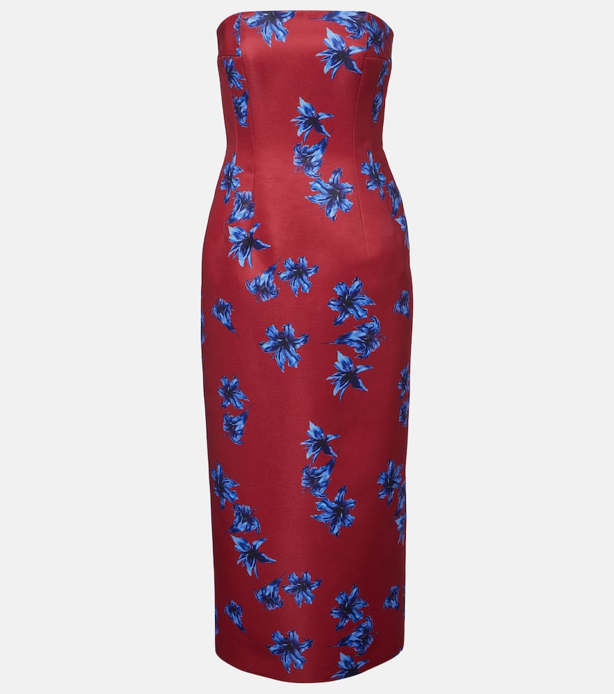 Leila floral duchess satin midi dress