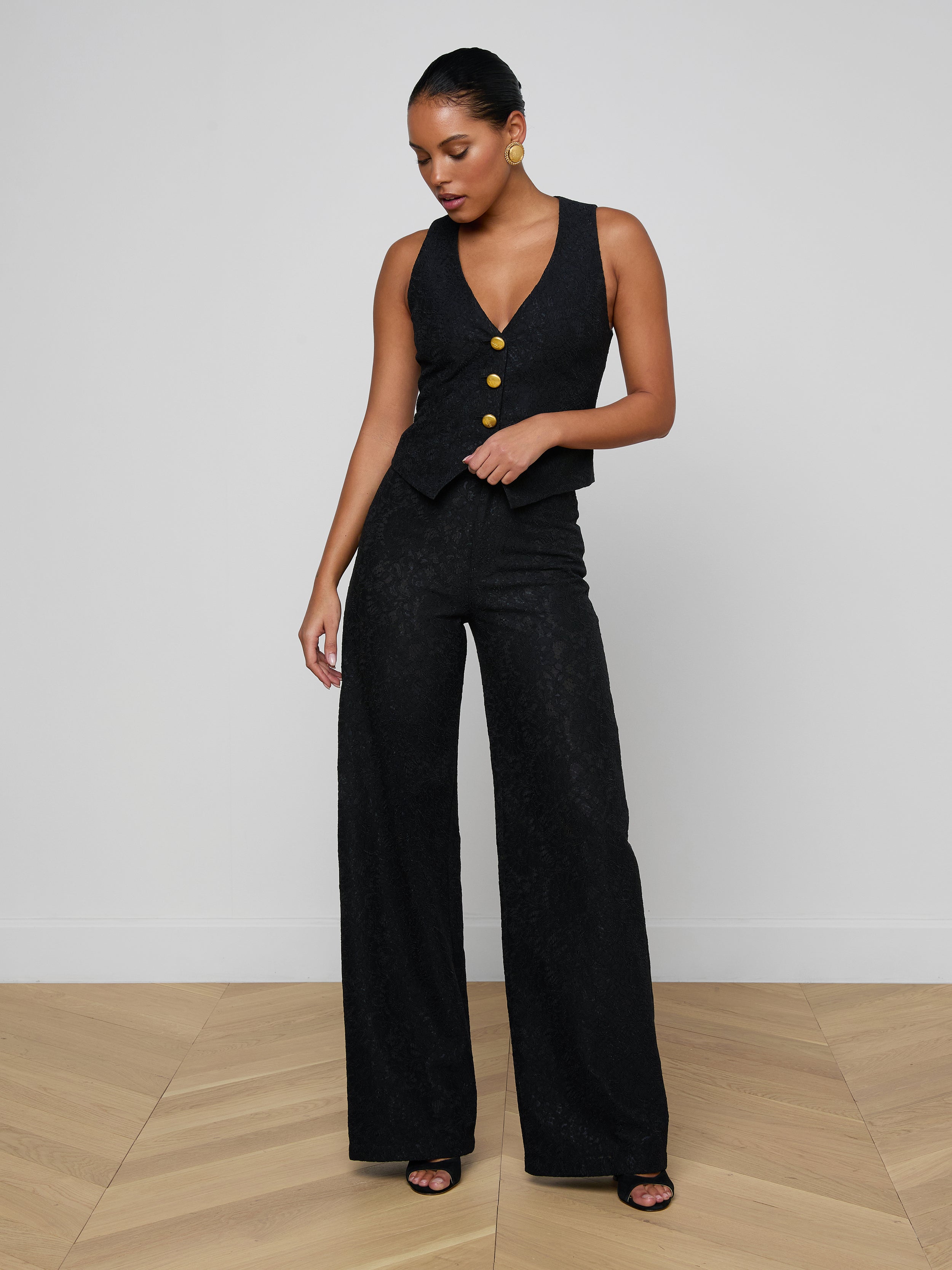 Livvy Lace Trouser In Black