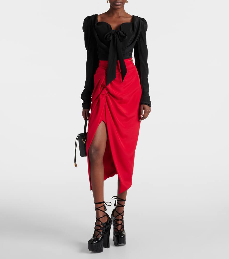 Tie-detail silk top