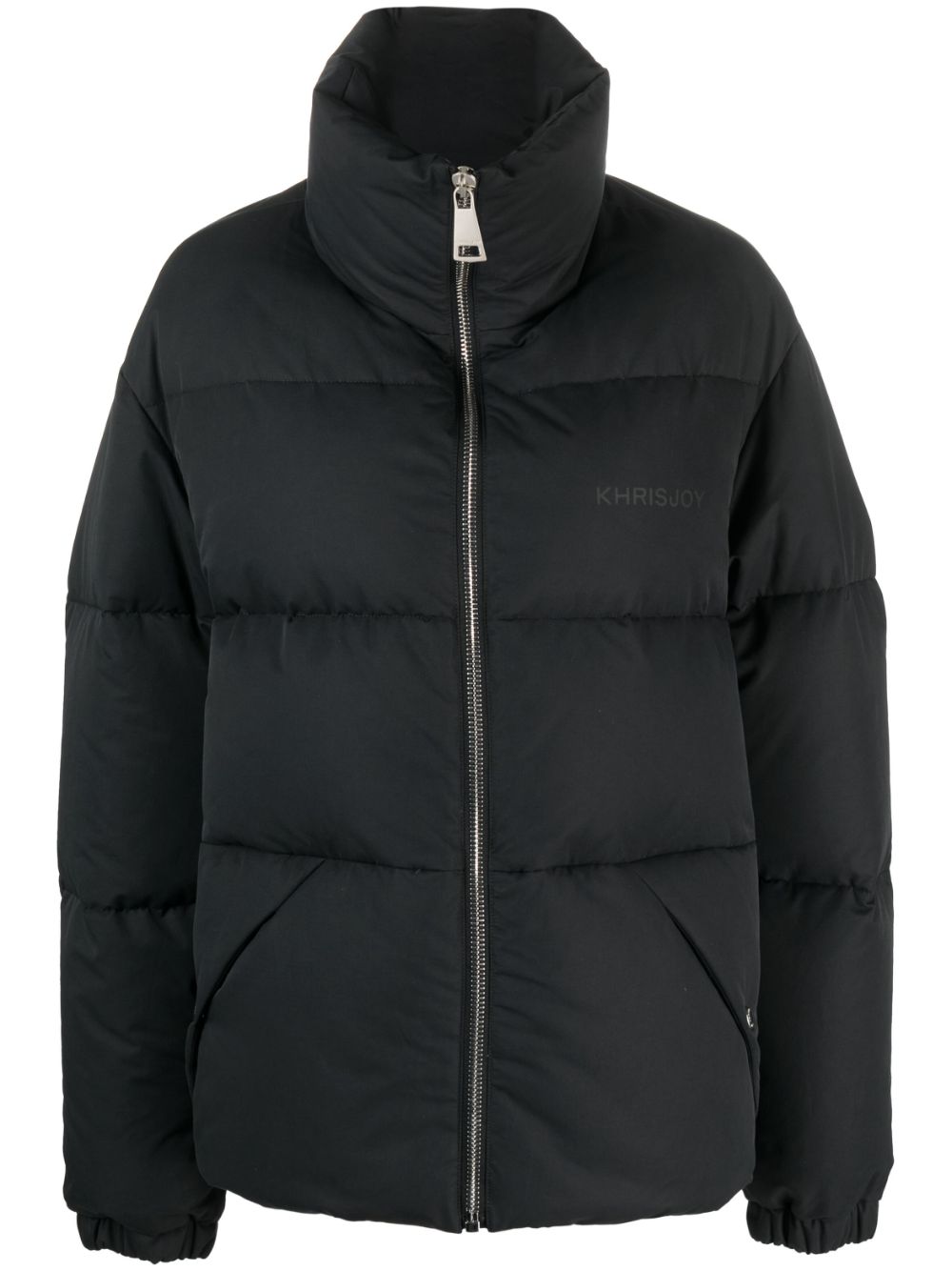 Stitch-detail puffer jacket - Black