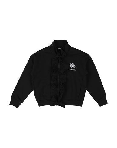Kid Girl Sweatshirt Black Size 12 Cotton, Polyester