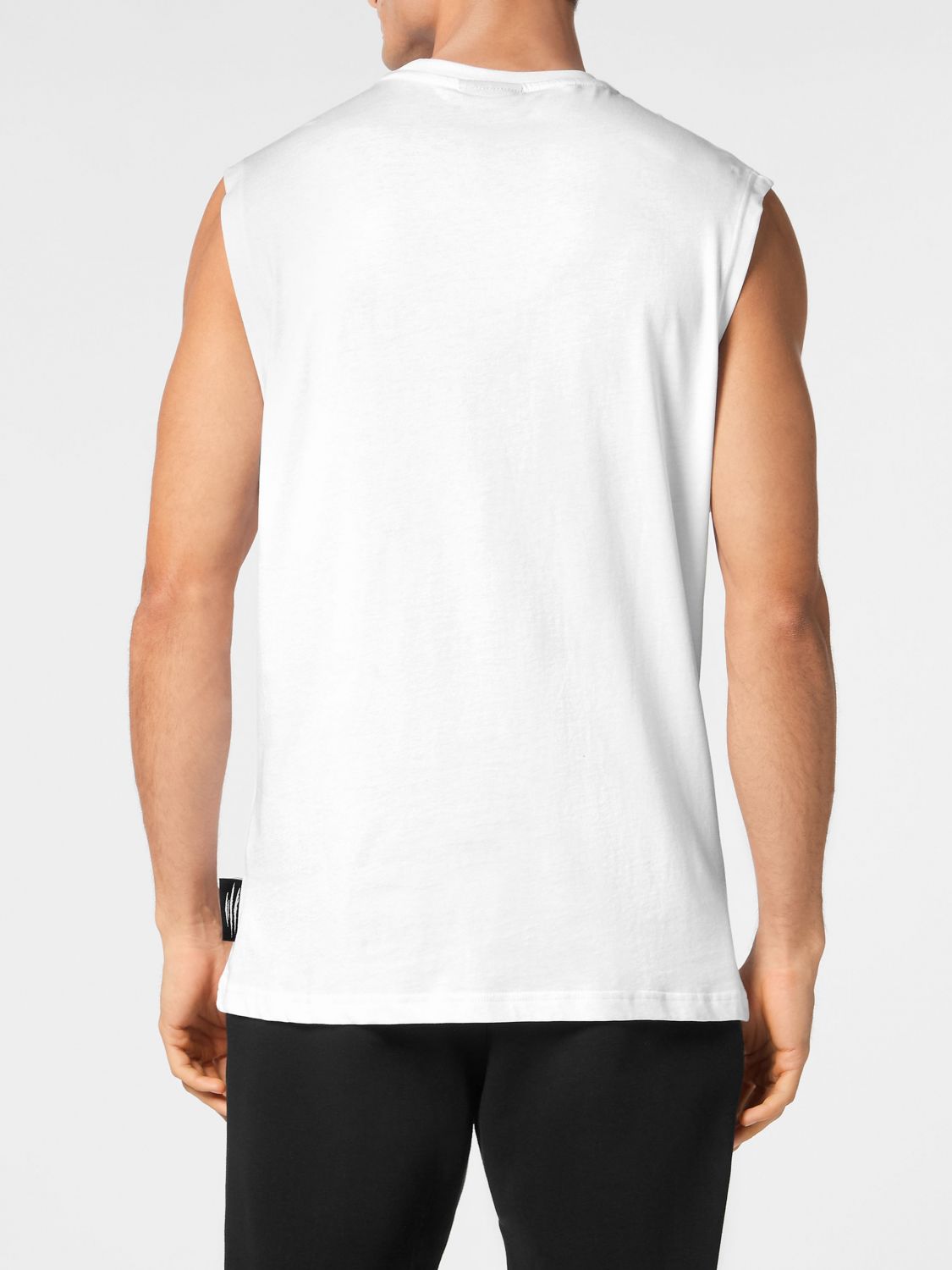 Round-neck sleeveless T-shirt - Black