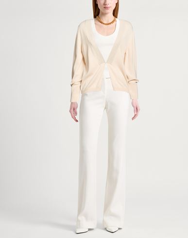 Woman Cardigan Cream Size 4 Virgin Wool, Viscose, Cashmere, Polyester, Metallic fiber