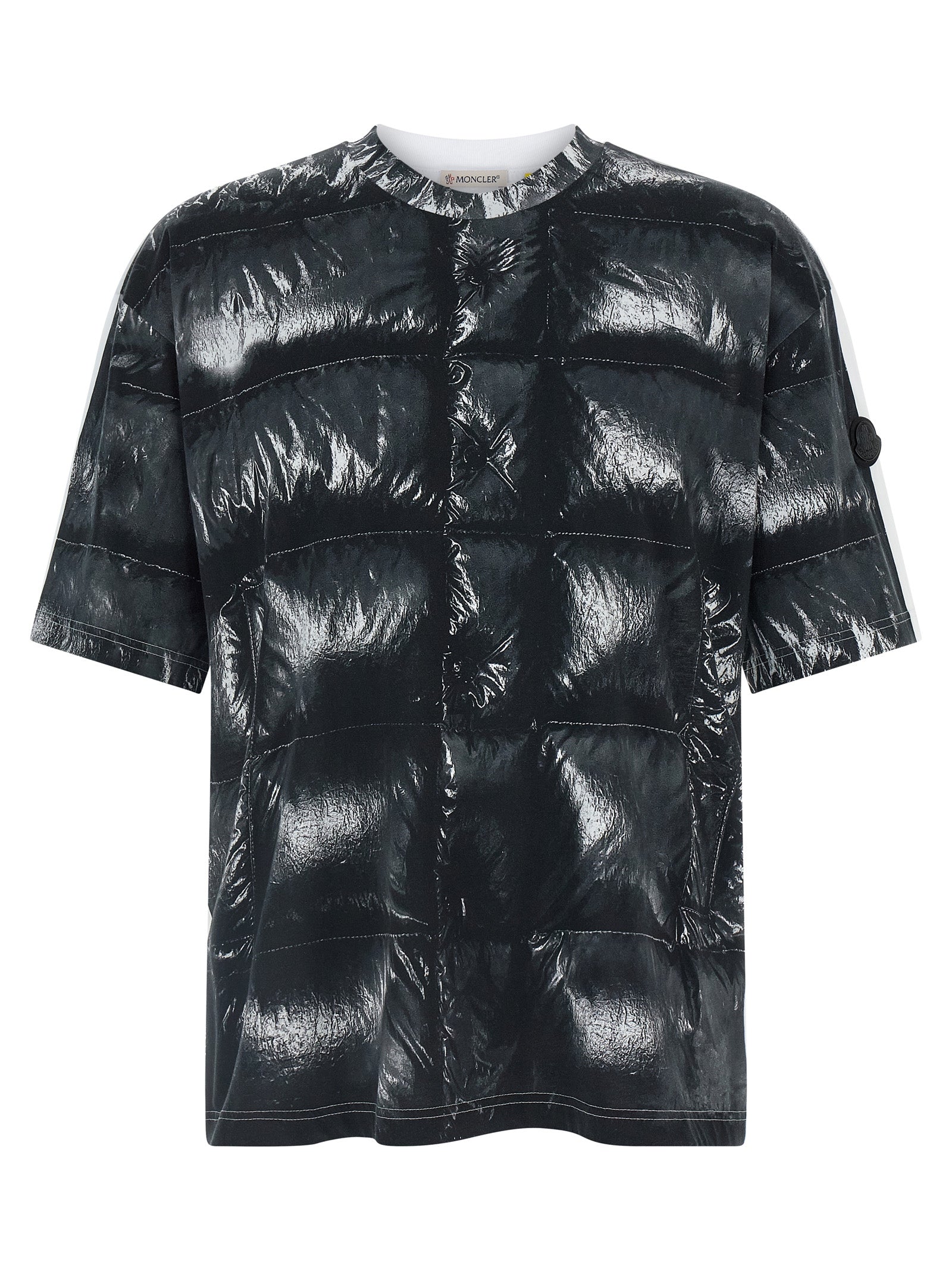 Quilted Puffer Print T-Shirt — Black