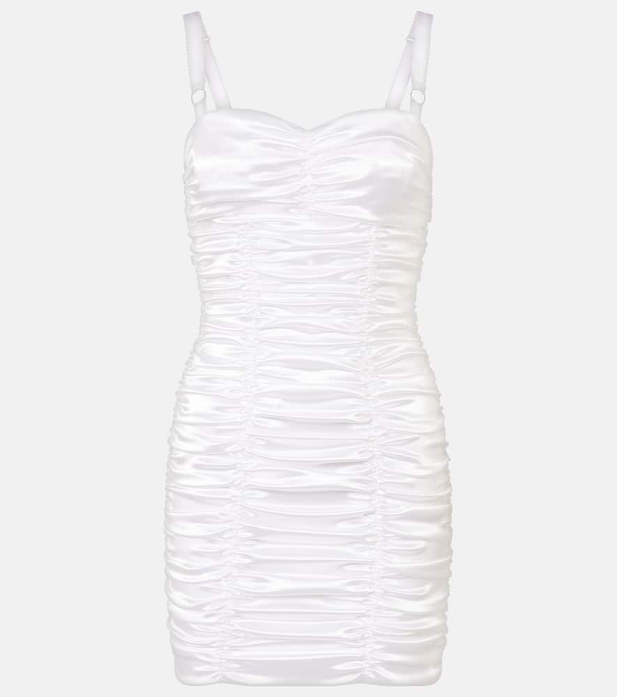 Ruched satin minidress