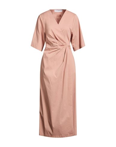 Woman Maxi dress Sand Size 6 Cotton, Polyamide, Elastane