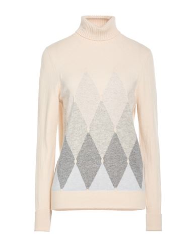 Woman Turtleneck Cream Size 10 Cashmere