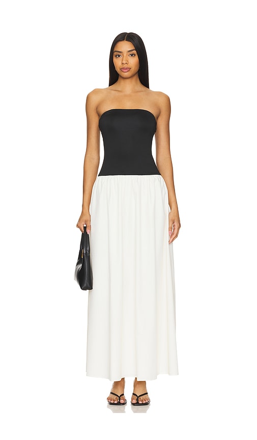 ALL THE WAYS Vega Maxi Dress in Black,White.  XS. Also in