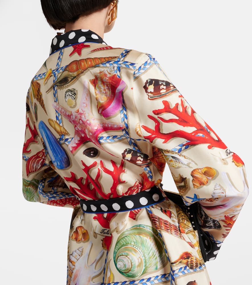 Capri printed silk satin shirt