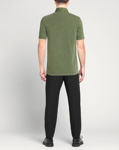 Man Polo shirt Military green Size M Cotton