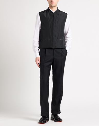 Man Vest Black Size 36 Polyester