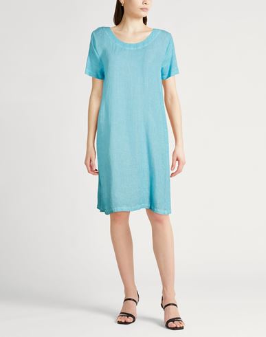 Woman Mini dress Turquoise Size 8 Linen