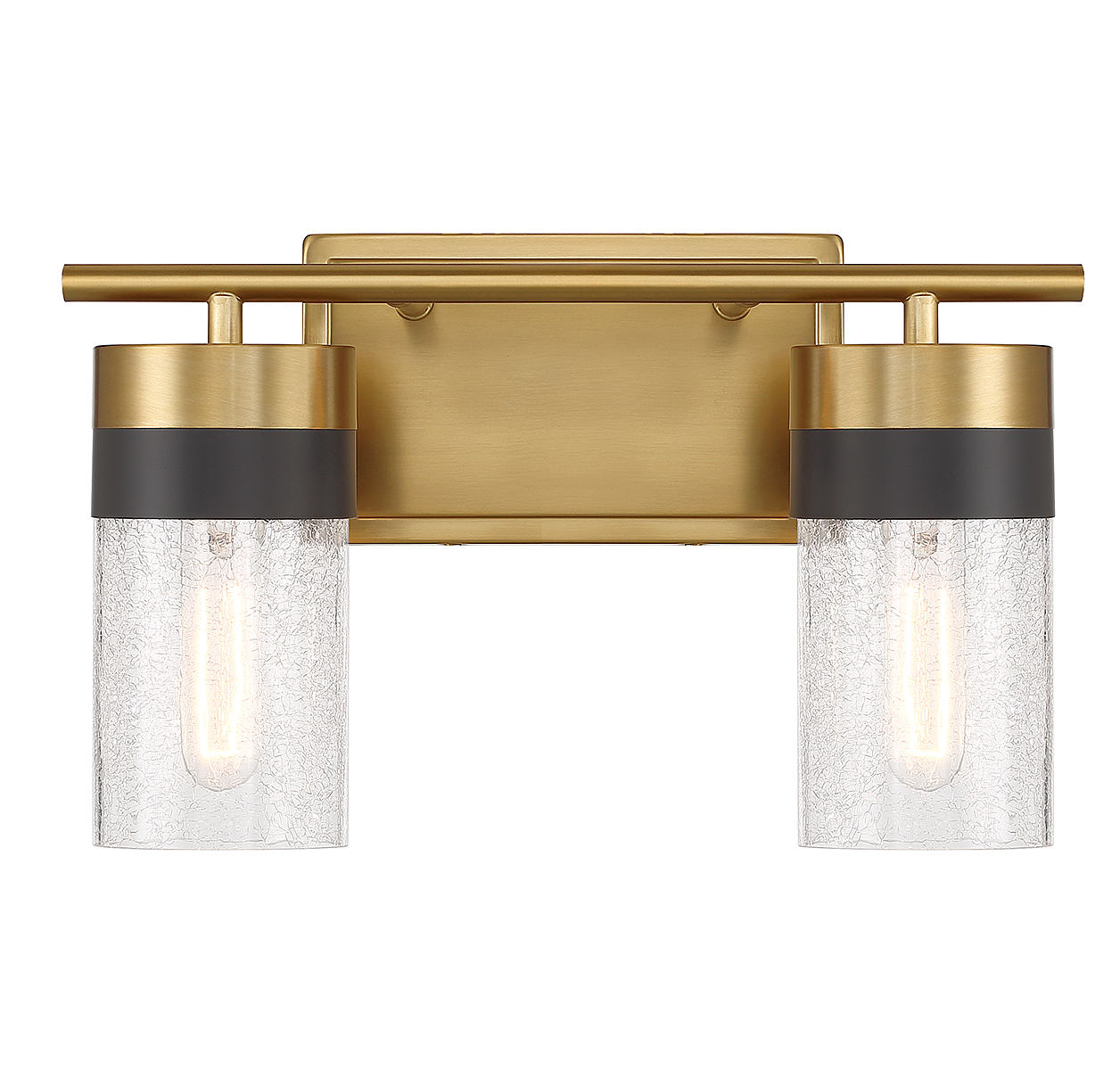 Warm Brass Two Light Bathroom Vanity from the Brickell Collection