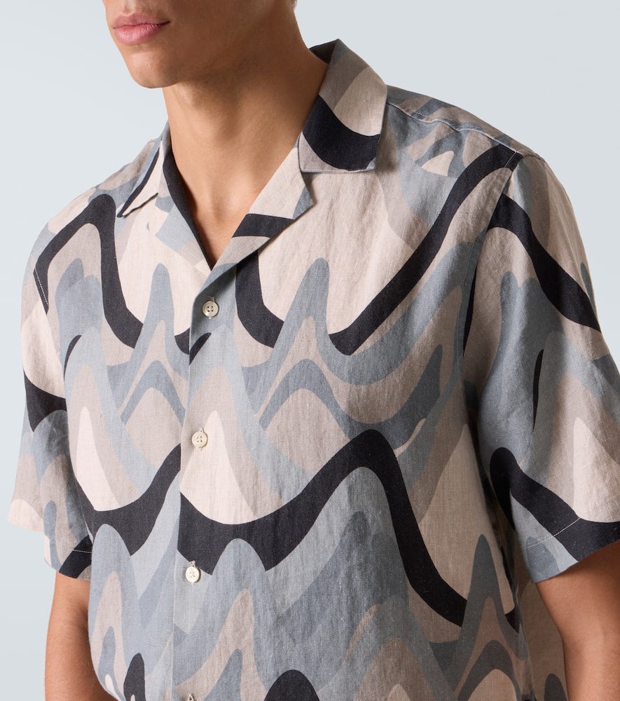 Roberto printed linen bowling shirt