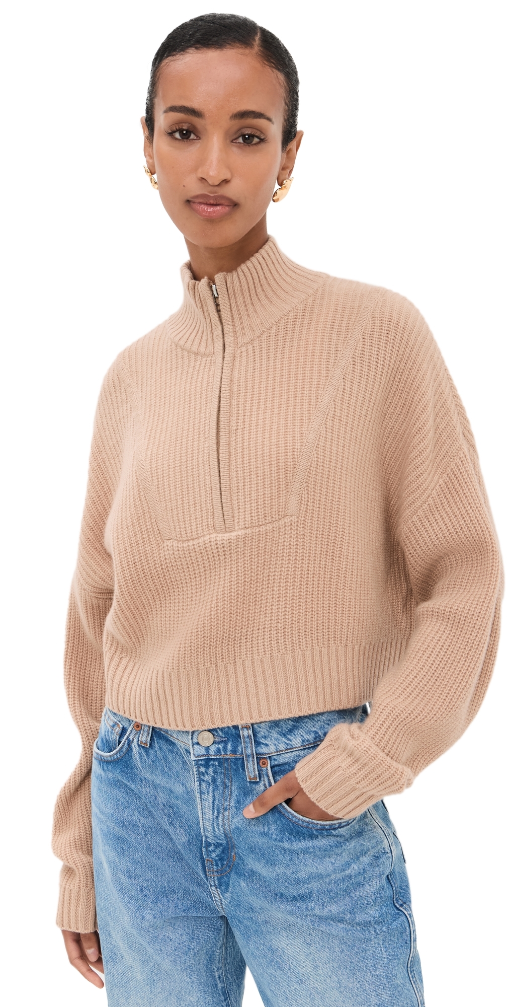Cropped Hampton Sweater Camel