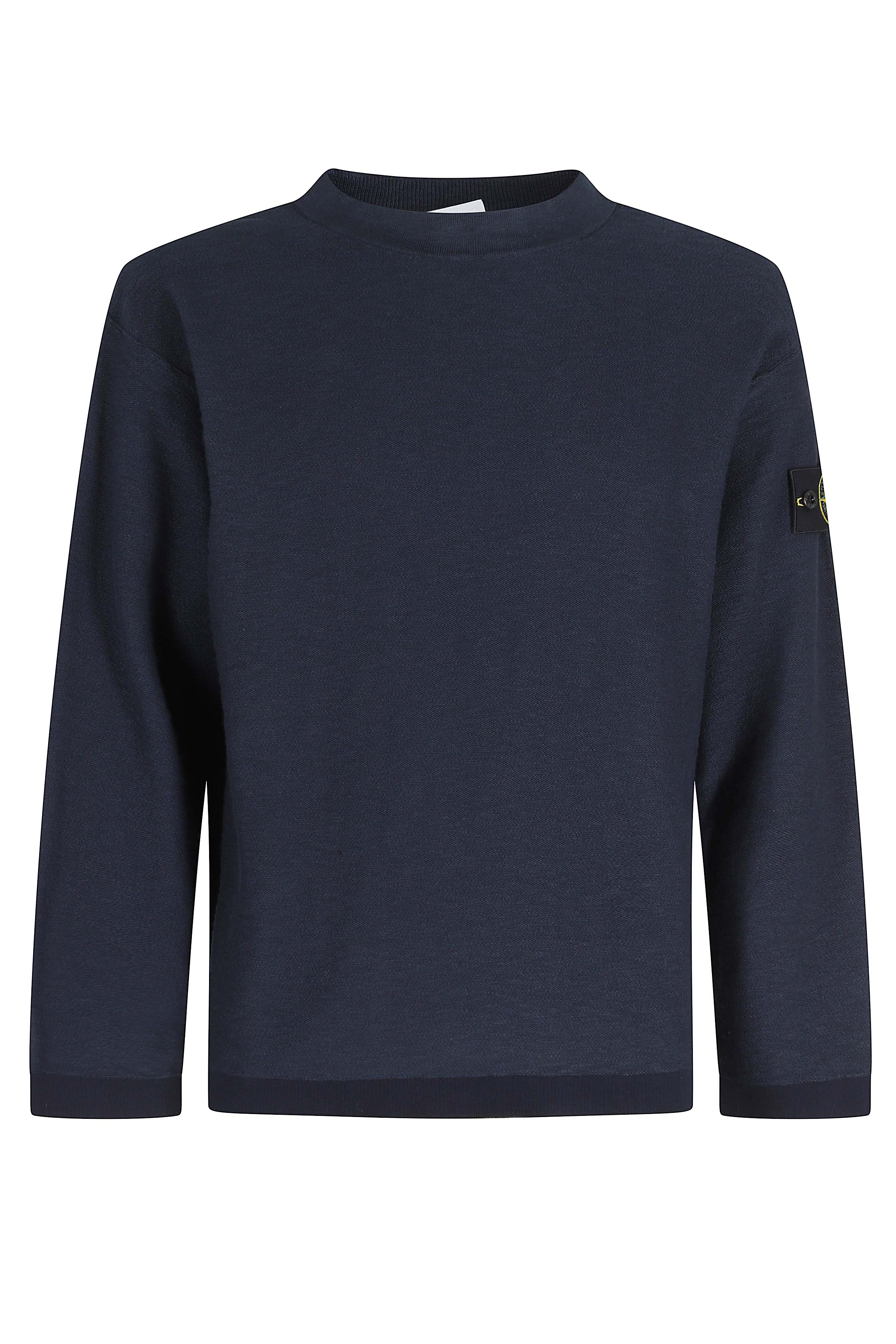 Crewneck Blue Cotone Poliammide Maglia - Men