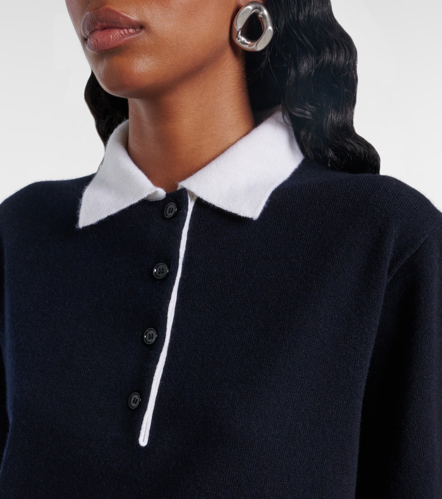 Cropped cashmere polo shirt